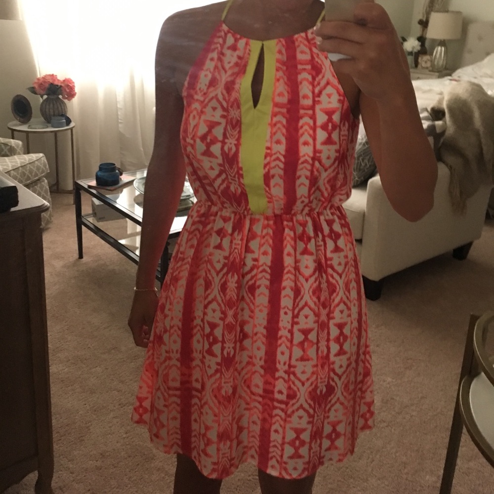 Pink and yellow dress