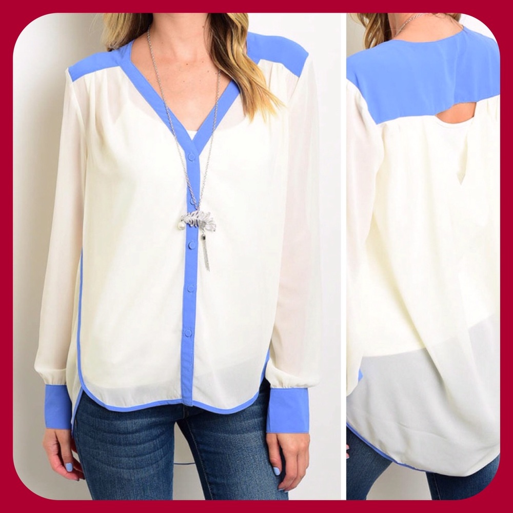 Sky Blue Cream Top