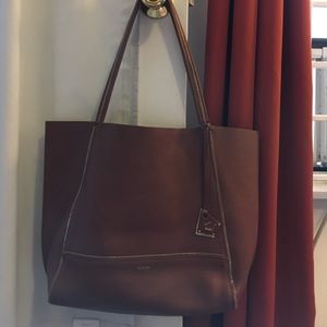 Tan Leather Botkier Tote Bag with Gold interior