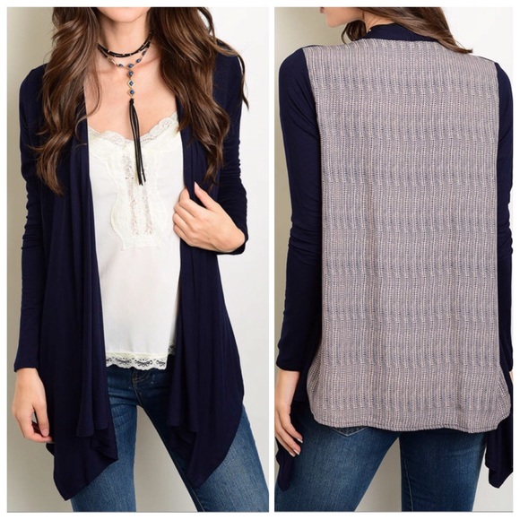 Navy Peach Cardigan (MADE USA) - Picture 5 of 5