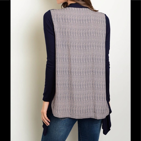 Navy Peach Cardigan (MADE USA) - Picture 3 of 5