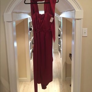 Ruby red silk dress