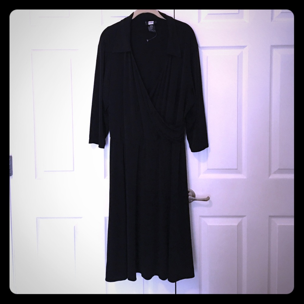 Plus size 24W Black Wrap Dress