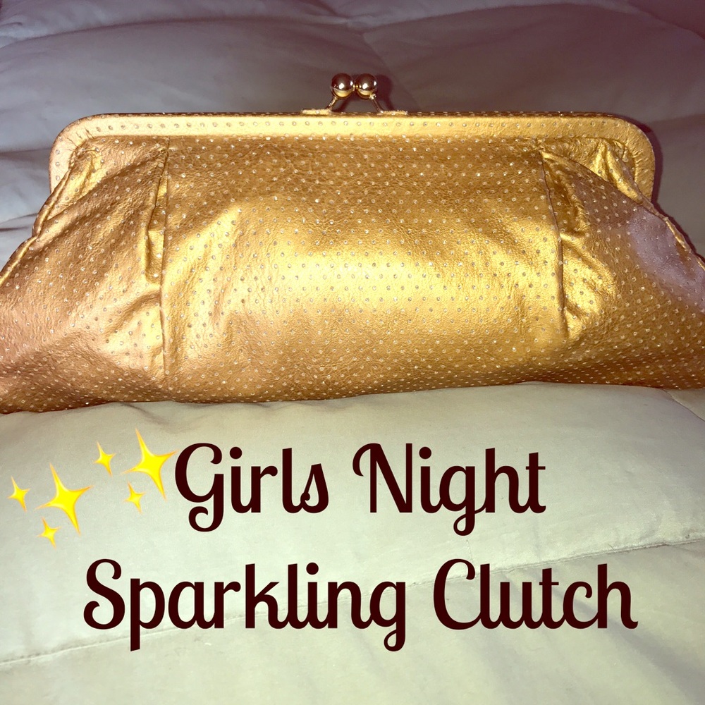 Sparkling Gold Night Out Kisslock Clutch