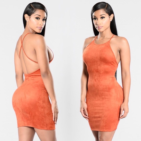 Suede Halter Mini Dress