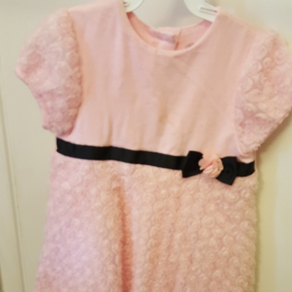 Little Me Other - Pink with lacy roses dress