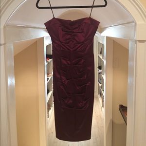 Burgundy silk dress