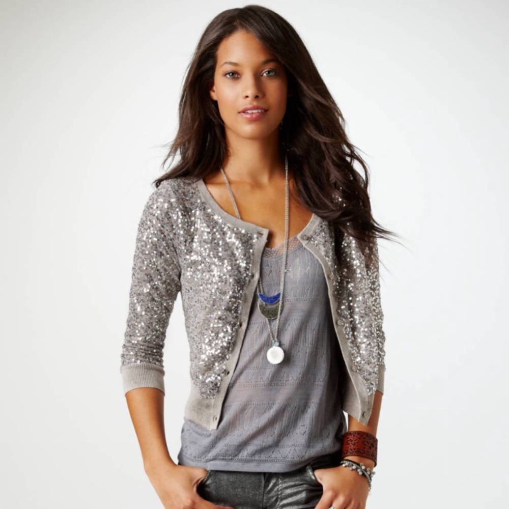 American Eagle Sequin Cardigan size S