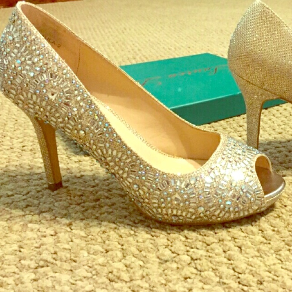 Lauren Lorraine Nude Sparkle Heels