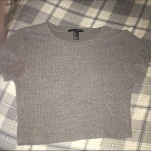 forever 21 grey crop top