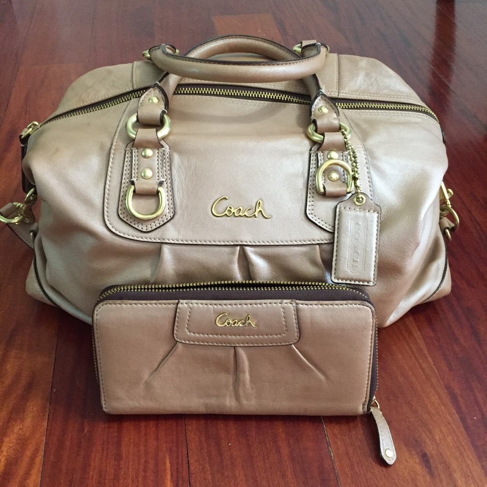 authentic COACH Ashley bag and matching wallet