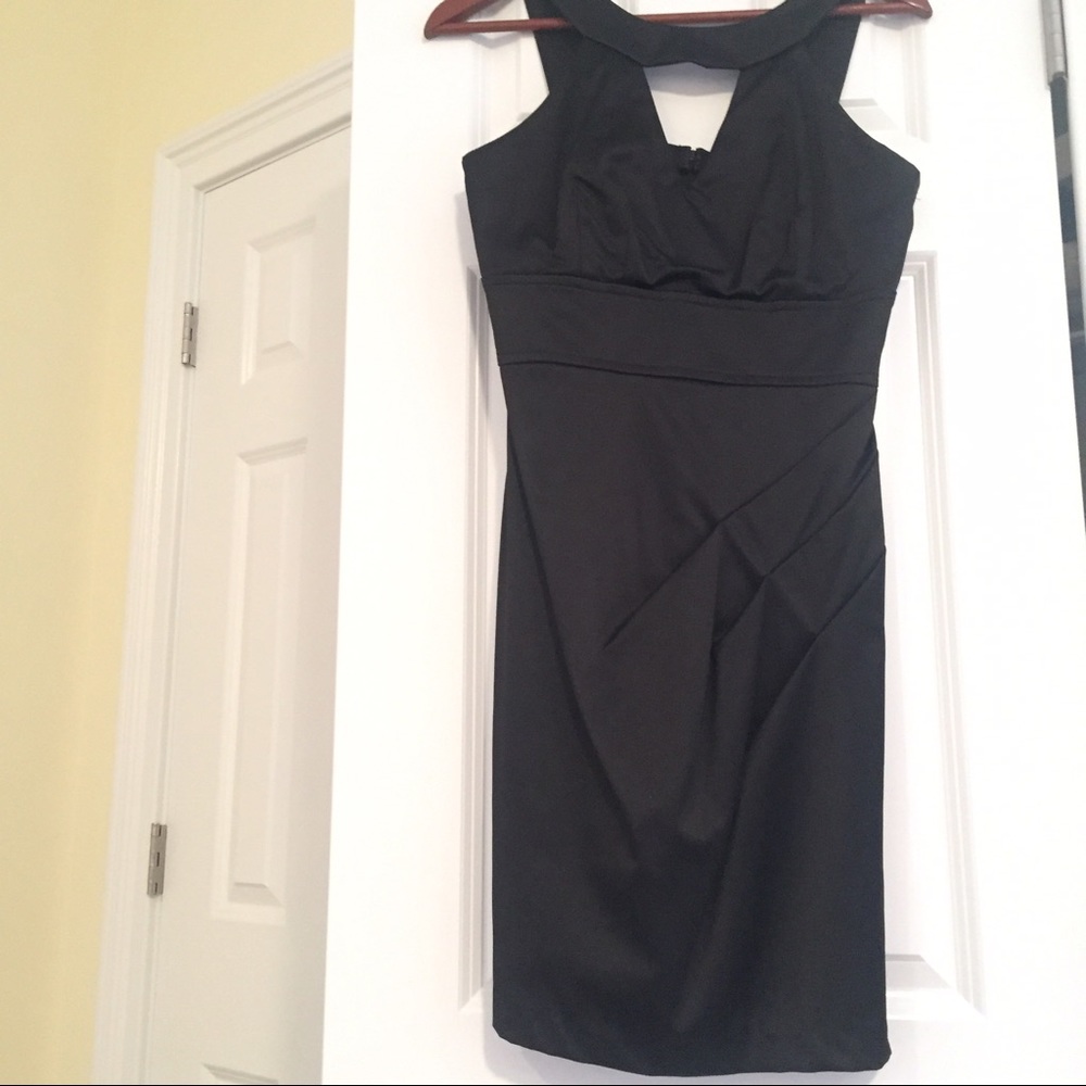 Black Satin Cocktail Dress Size 7
