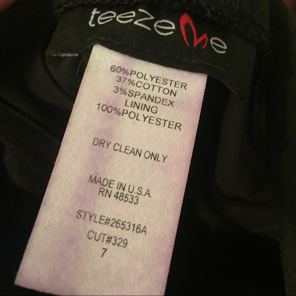 Black Satin Cocktail Dress Size 7 - Picture 4 of 4