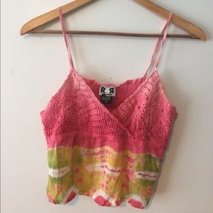 Crochet top with tie die print