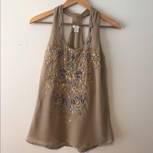 Racer back top with sequin