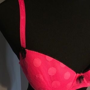 BETSEY JOHNSON PINK POLKA DOT BRA 34D