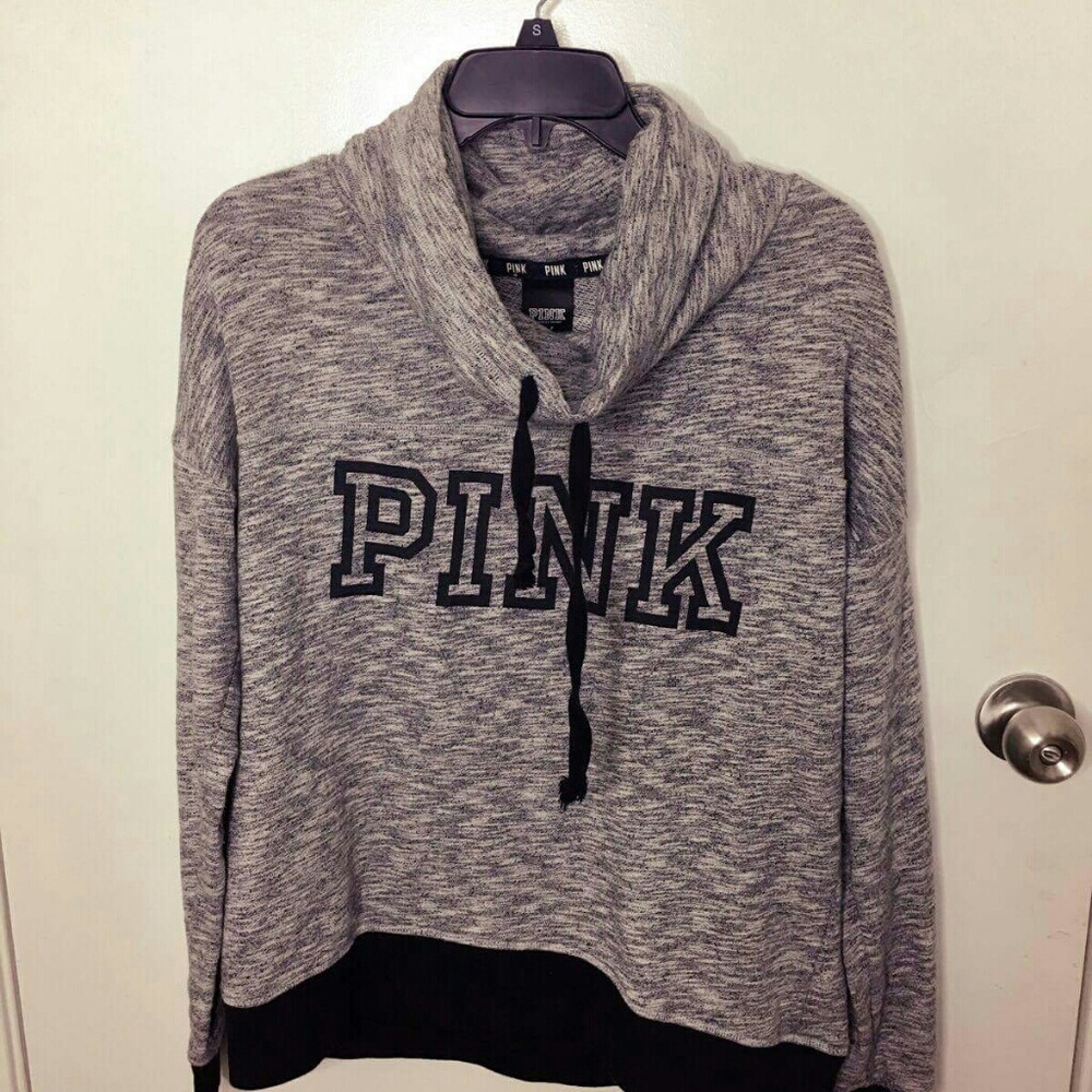 VS Pink Cowl Neck Crew Sweater