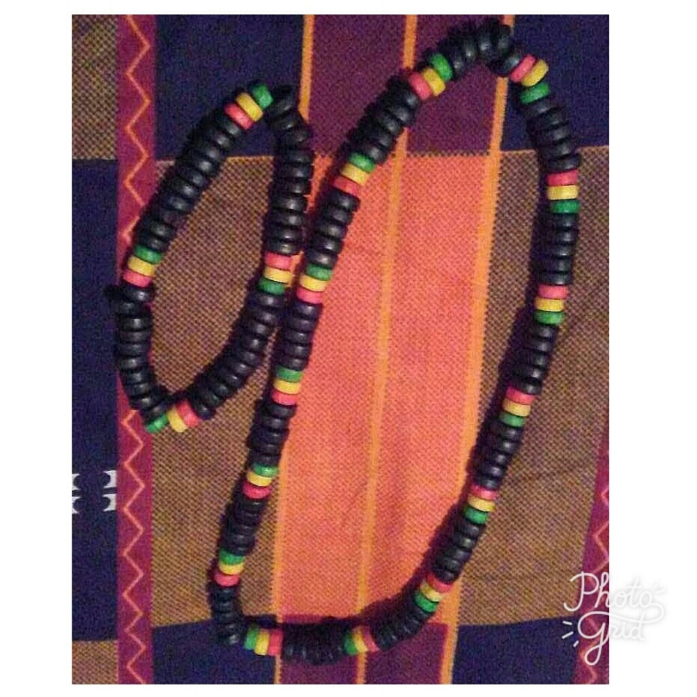 (sold out)Wood necklace and bracelet