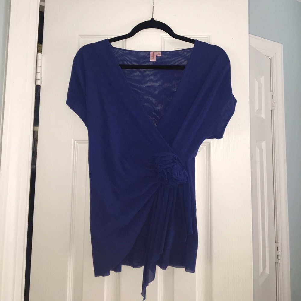 Blue short sleeve blouse!🙌🏻