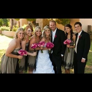 Davids bridal above knee bridesmaids dress