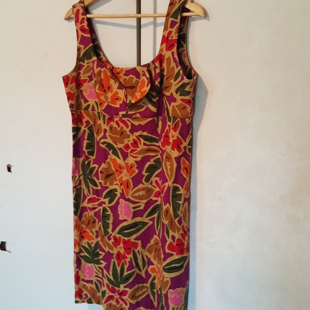 Multi Print linen Dress  Size 14