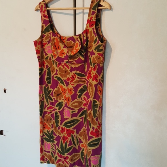 Multi Print linen Dress  Size 14 - Picture 1 of 3