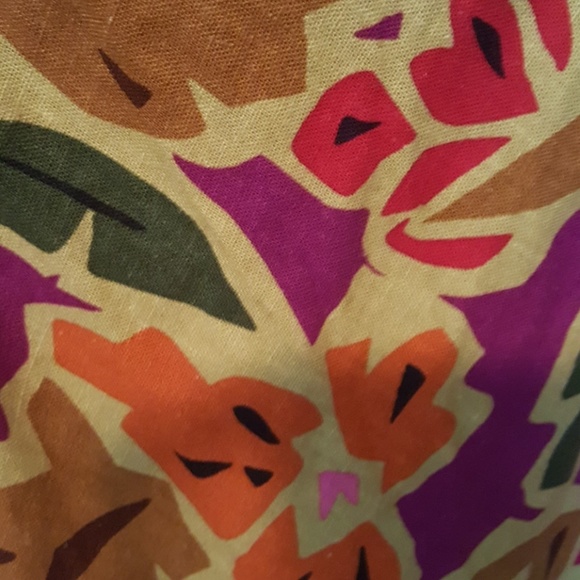 Multi Print linen Dress  Size 14 - Picture 3 of 3