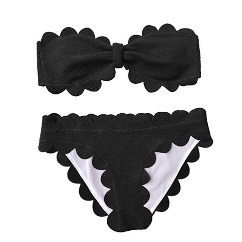 ❤️ Hot Selling Black Padded Scallop Bikini ❤️