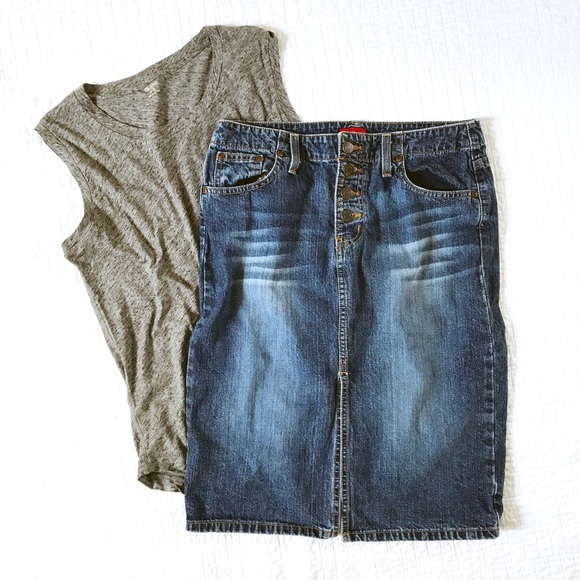 Mossimo vintage denim pencil skirt - Picture 1 of 6