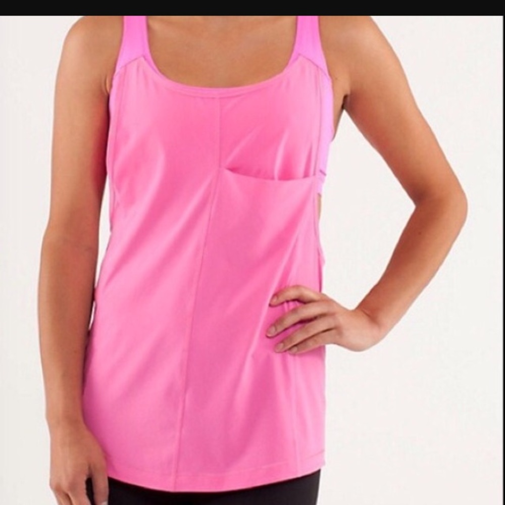 Lululemon Run For Your Money Tank, size 6, pink