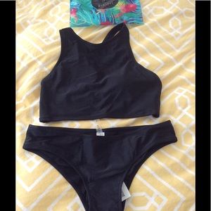 Black halter bikini