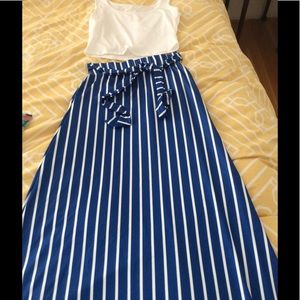 Striped maxi skirt with crop top