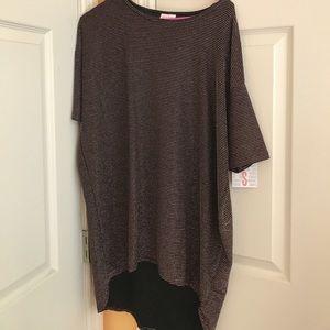 NWT Lularoe Elegant Irma Black w/ glitter stripes