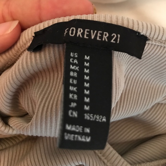 Forever21 Nude Long Sleeve Crop Top - Picture 6 of 7