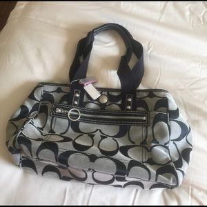 Black and grey Coach purse