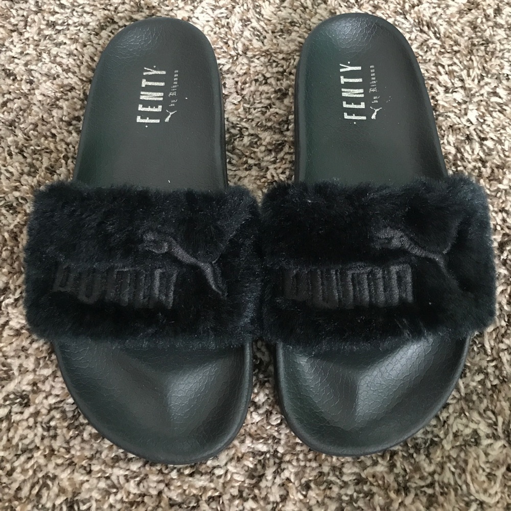 Black Fenty Puma Slides
