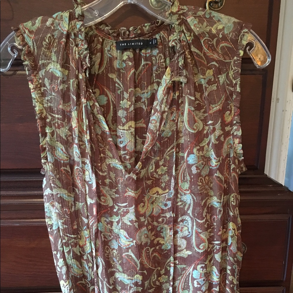 Paisley Limited Sheer Sleeveless Top