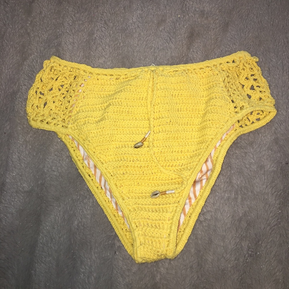 SHE MADE ME yellow crochet bikini bottom!