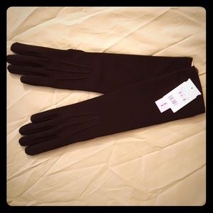 Long black evening gloves