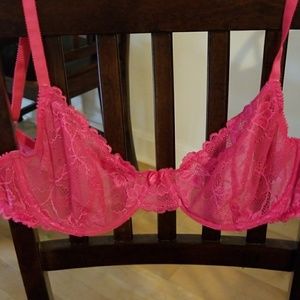Lace hot pink bra