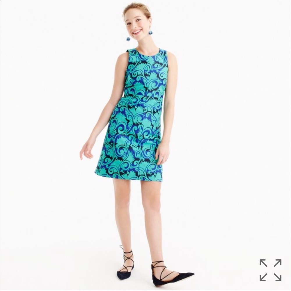 J Crew A-Line Dress in Vineyard Jacquard