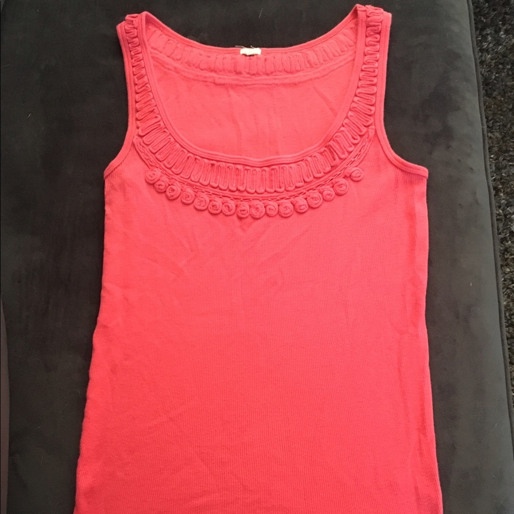 J. Crew embellished ribbed tank