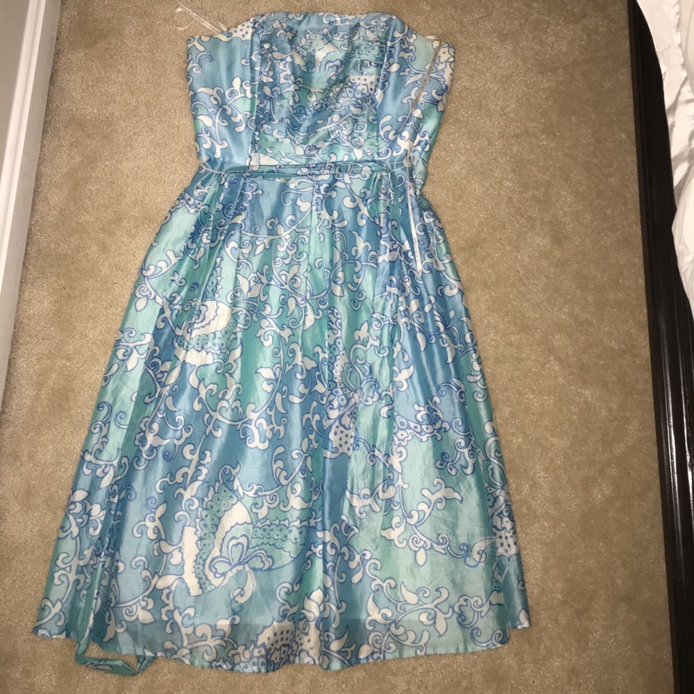 Blue Strapless Lilly Pulitzer Dress
