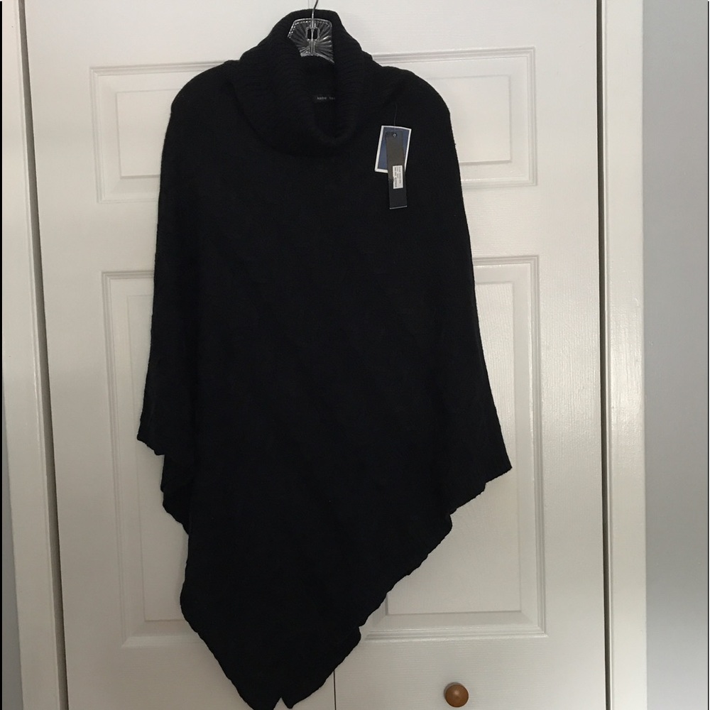 Katie Todd Black Cable Knit Poncho