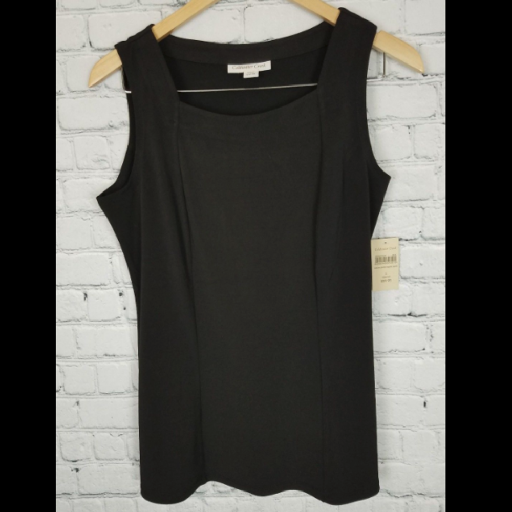 NEW Coldwater Creek Black Sleeveless Dress Shirt