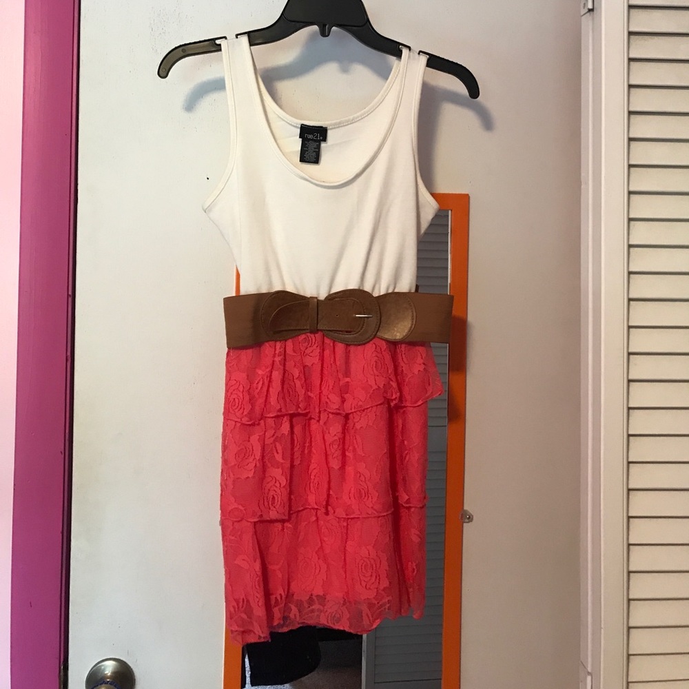 Pink and white spring dress