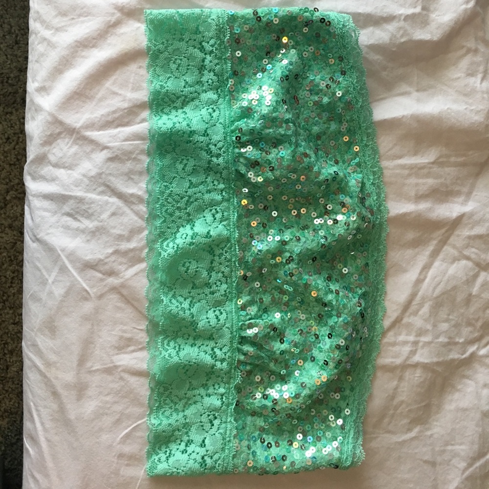 PINK Lace and Sequin Bandeau