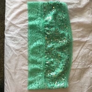 PINK Lace and Sequin Bandeau