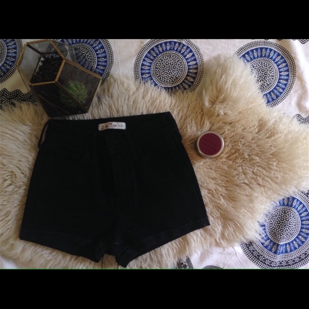 black high waisted shorts