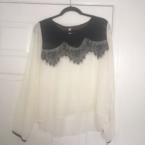 Long sleeve off white blouse